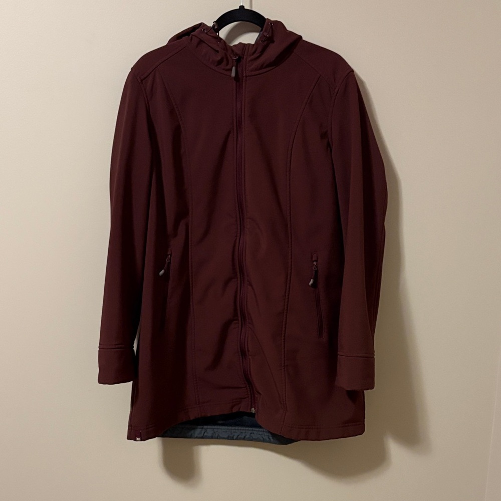 Women's Maroon Hooded Ski Jacket
